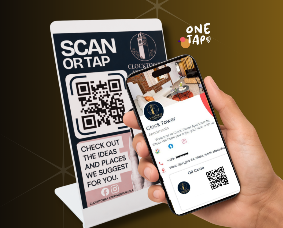 NFC инфо табличка за апартмани и ресторани