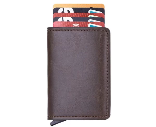 Паричник со RFID блокатор и механизам за картичките со еден клик